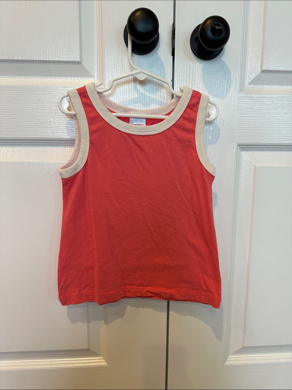 Hanna Anderson Kids size 6-7 Coral Tank Top with Cream Trim